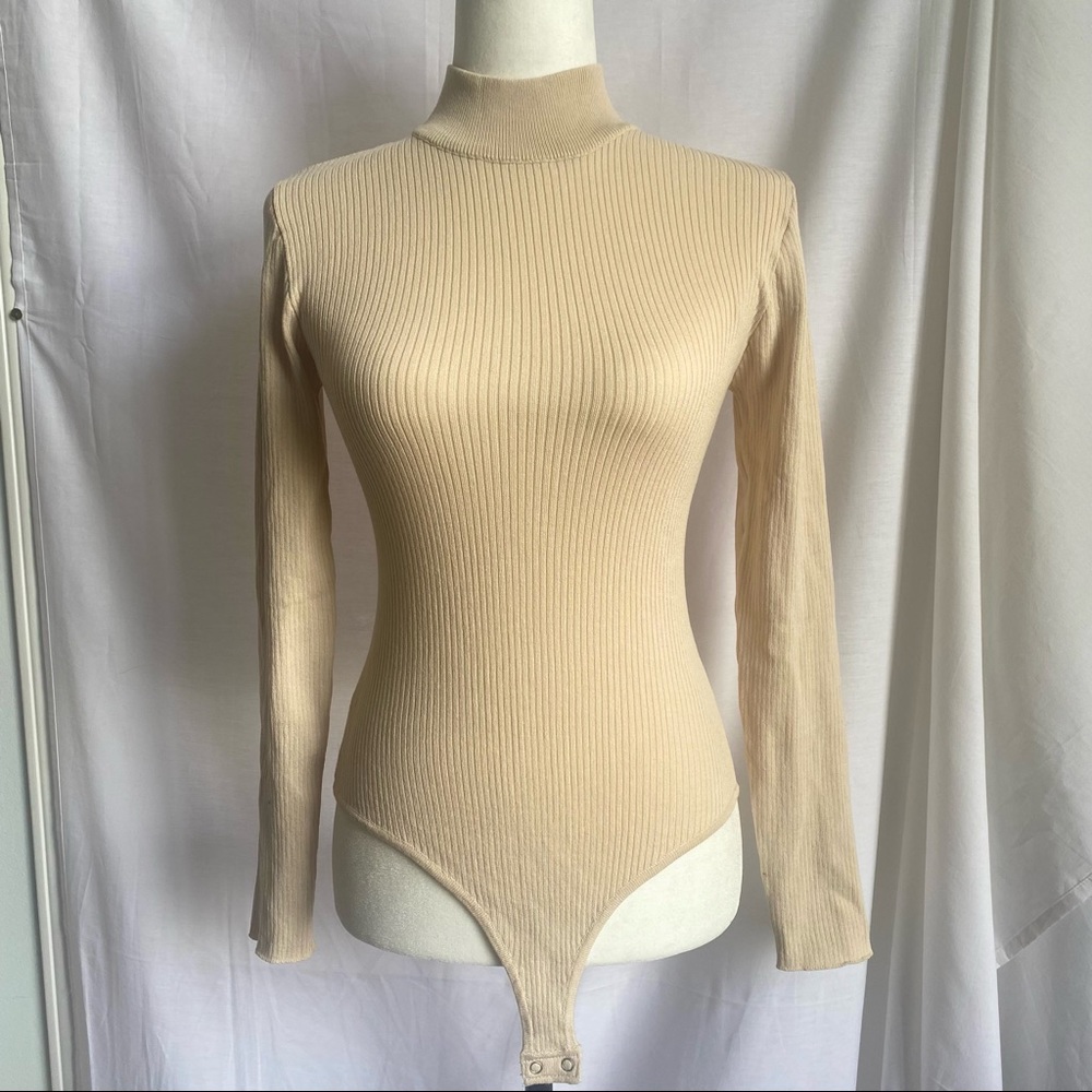 Forever 21 Beige Turtleneck Body Suit